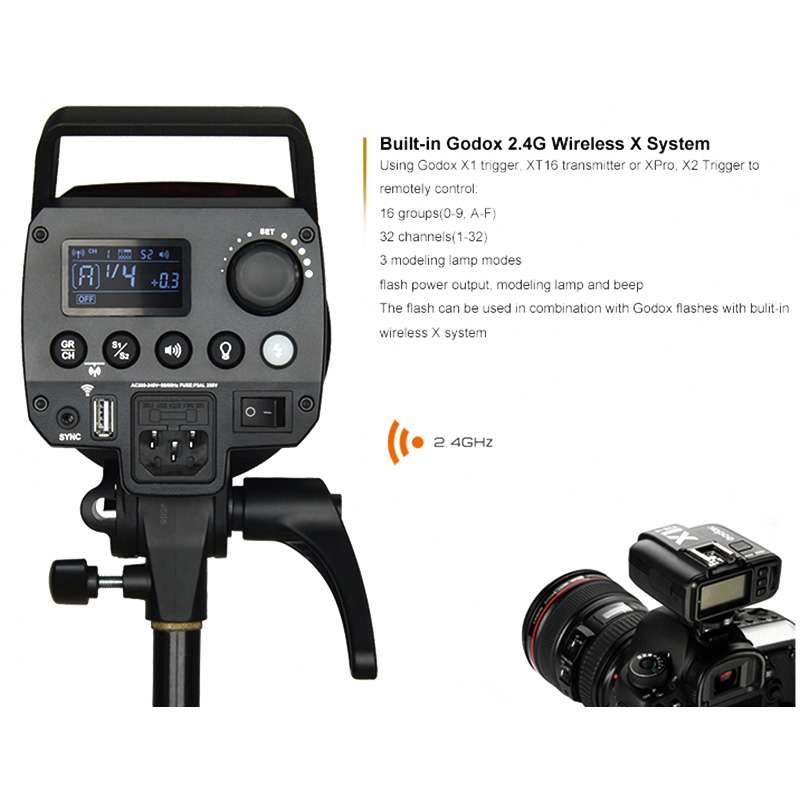 Godox MS300 Studio Flash Light 300Ws Bowens Mount Studio Speedlight with Cover(AU Plug)