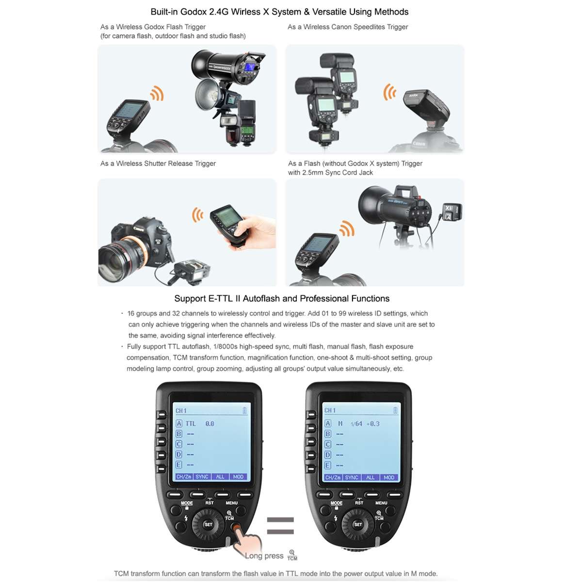 Godox Xpro-O TTL Wireless Flash Trigger for Olympus (Black)
