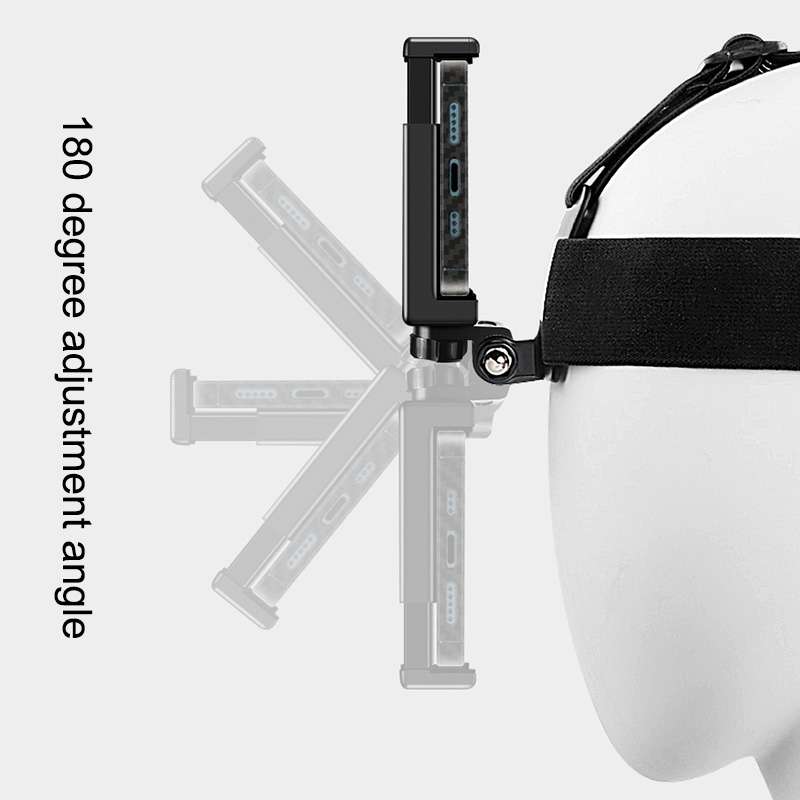 Elastic Mount Belt Adjustable Head Strap with Phone Clamp & Screw & S-type Adapter for ... (Black)