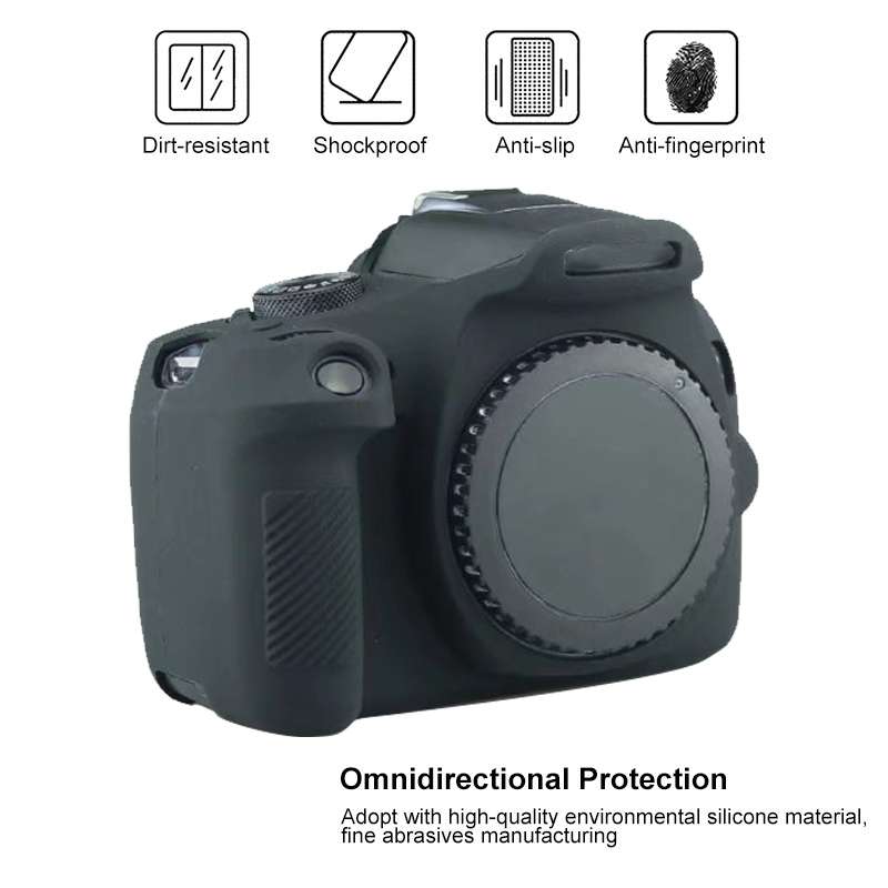 Soft Silicone Protective Case for Canon EOS 2000D (Black)