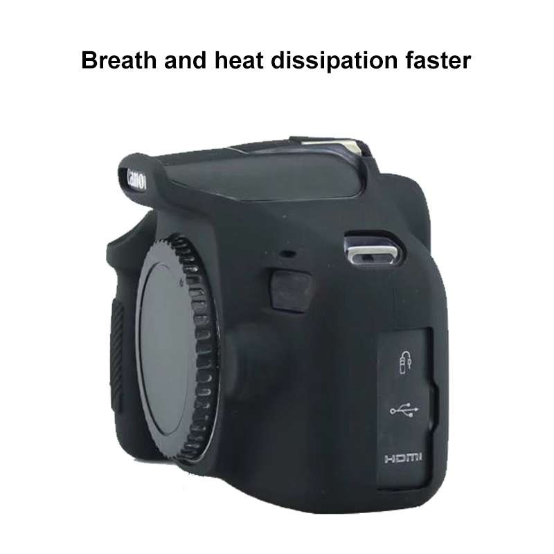 Soft Silicone Protective Case for Canon EOS 2000D (Black)
