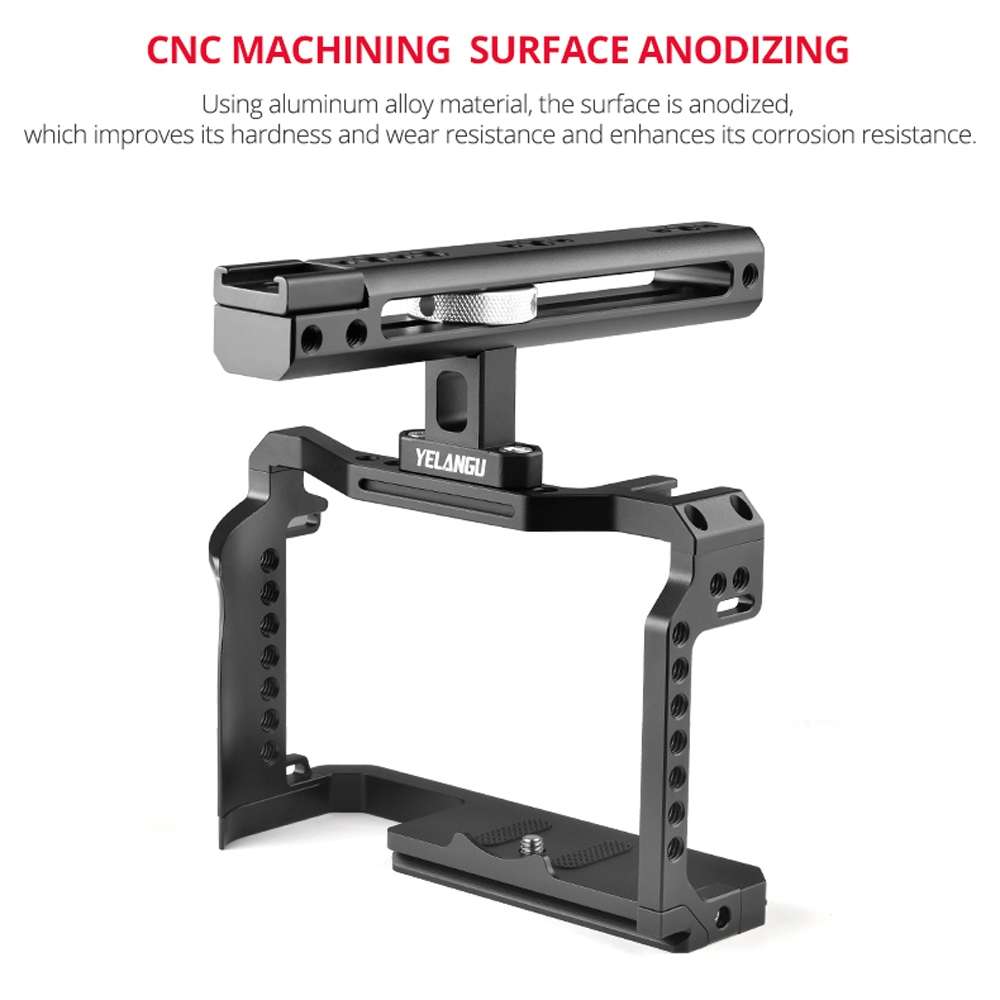 YELANGU C22 YLG0334B Video Camera Cage Stabilizer with Handle for Canon EOS R5/R6 (Black)
