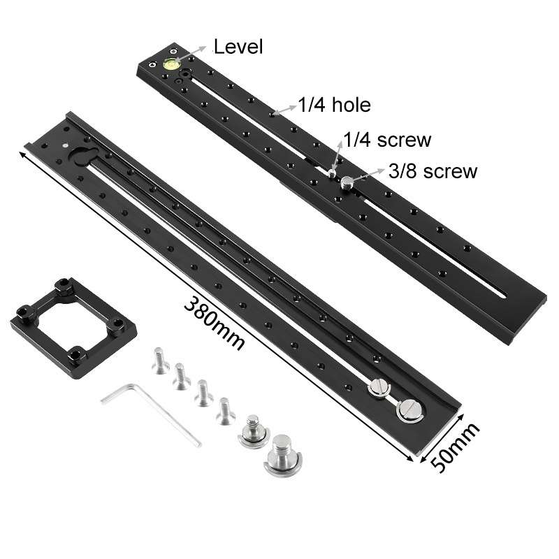 BEXIN VR-380L 380mm Length Aluminum Alloy Extended Quick Release Plate for Manfrotto ... (Black)