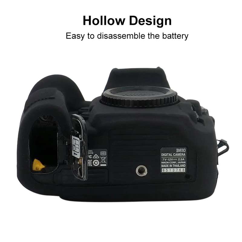 Soft Silicone Protective Case for Nikon D810 (Black)