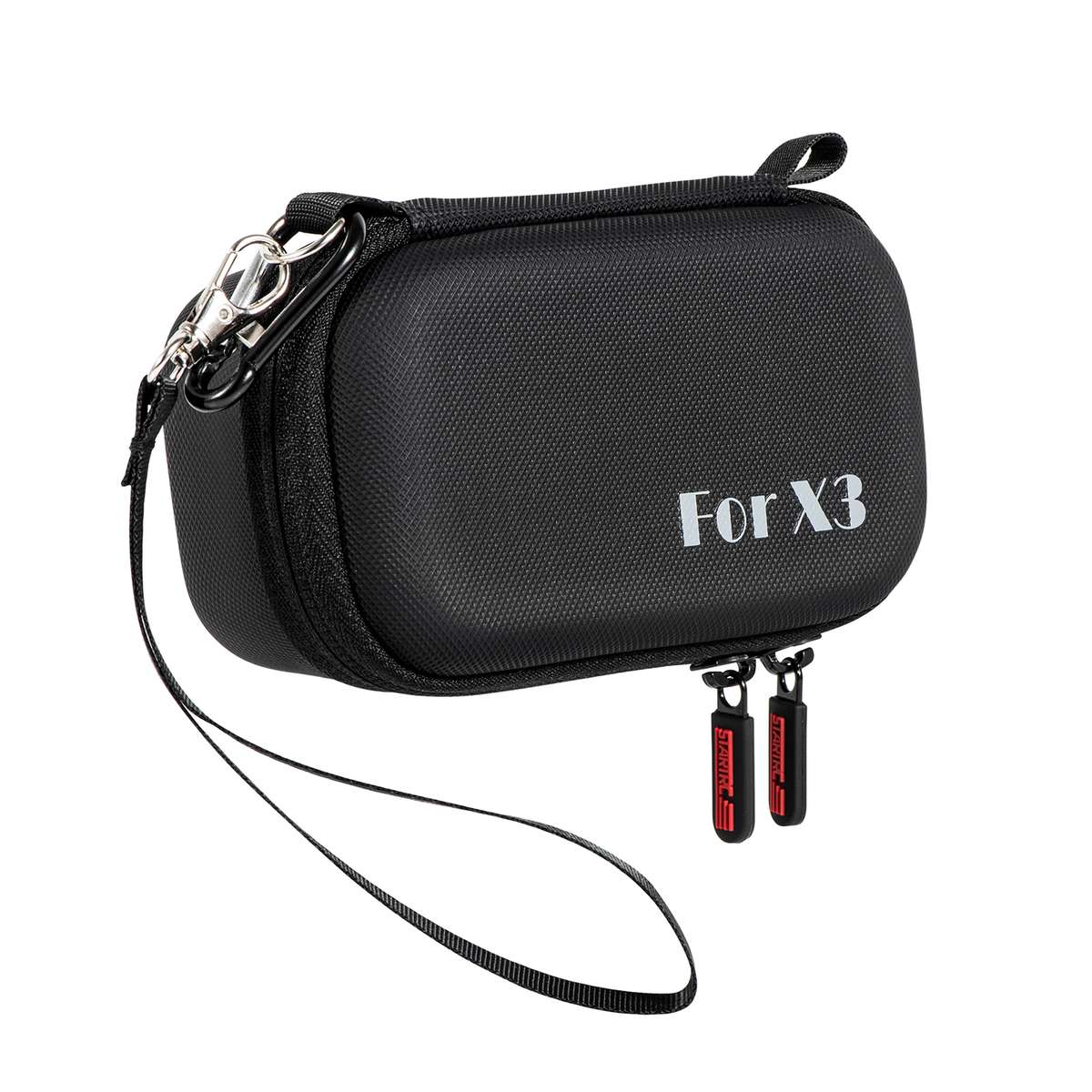 For Insta360 One X3 STARTRC Camera Carry Case with Carabiner & Strap(Black)