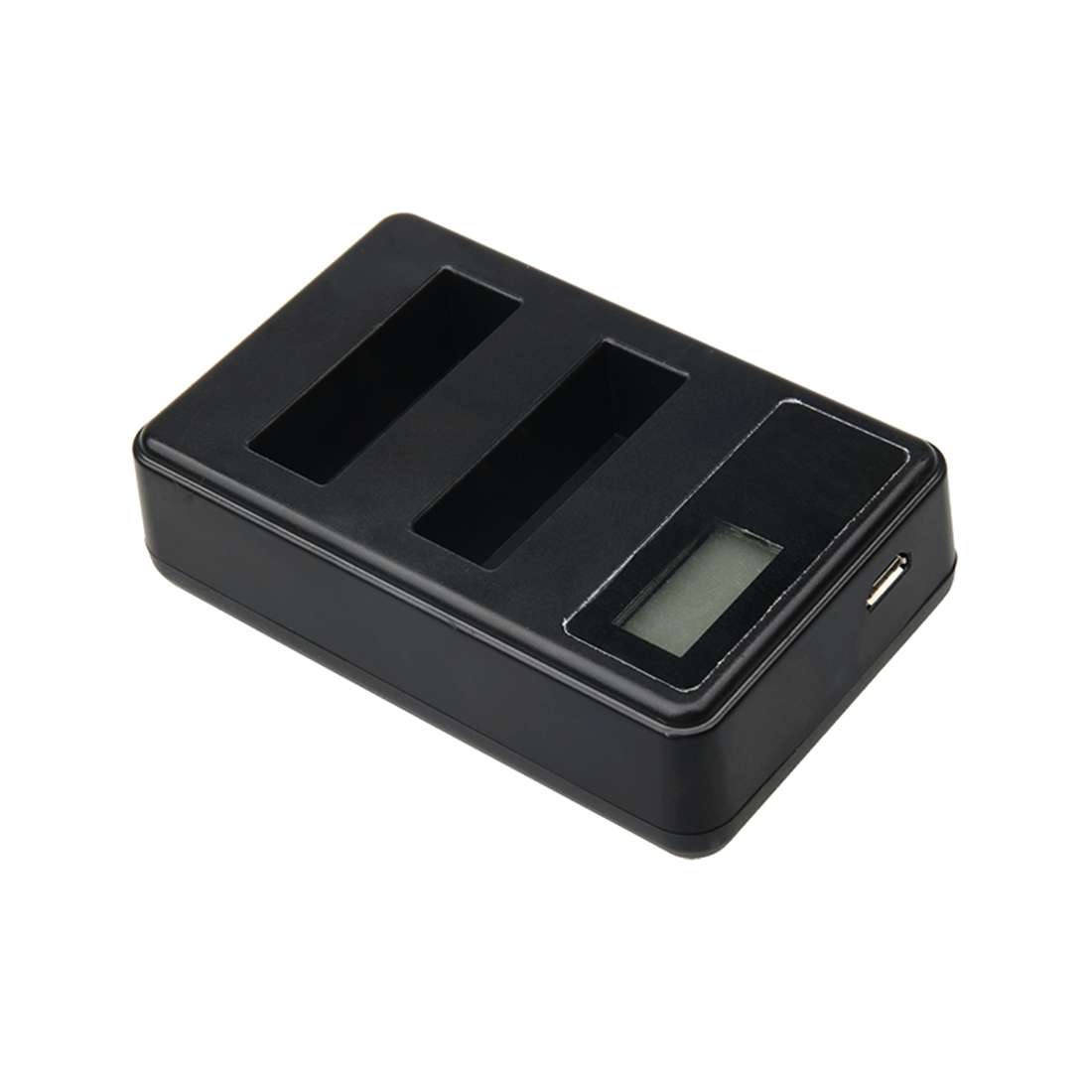 LCD Screen Dual Batteries Charger with USB Cable for Xiaoyi 4K Sport Camera, Displays C ... (XM47)
