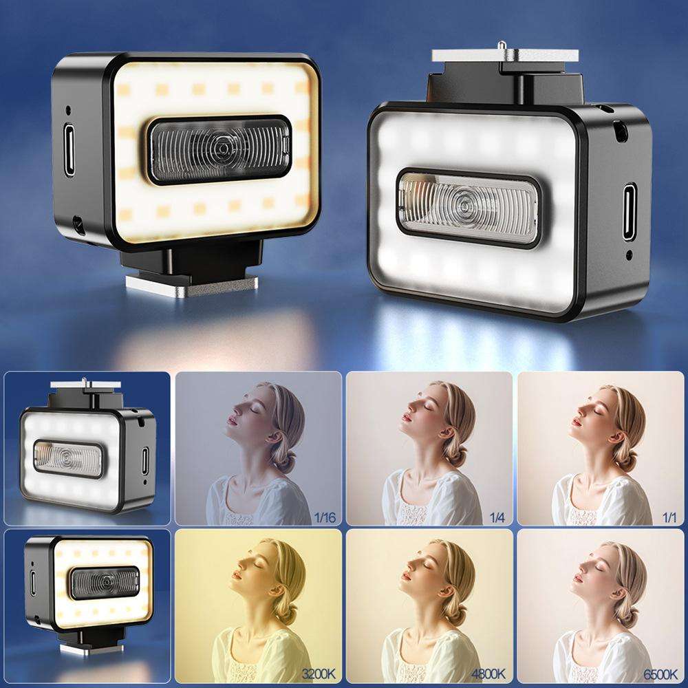 Desiontal F03 Mini On-Camera Flash Light Speedlite for Mirrorless Cameras (Black)