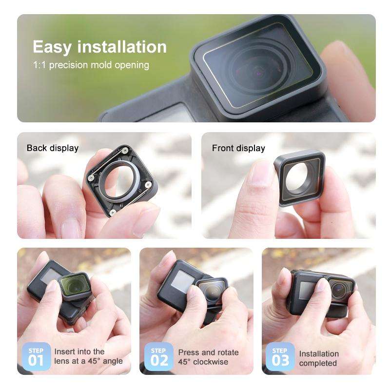 For GoPro HERO7 /6 Black /5 Black UV Protective Lens Repair Part(Black)