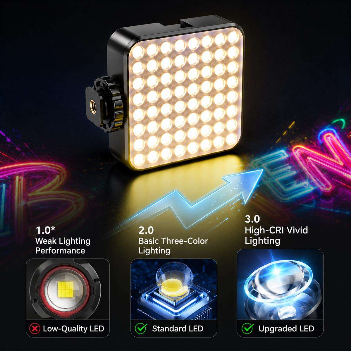 Desiontal iReal-X2 Portable RGB Photography Light (Black)