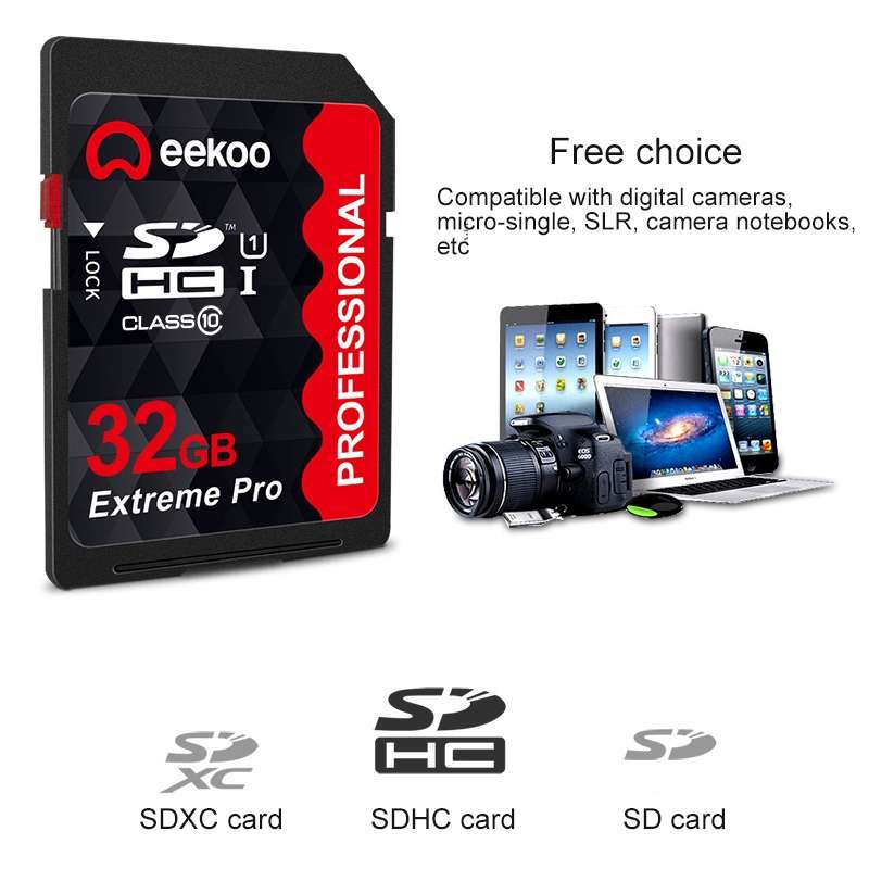 eekoo 32GB High Speed Class 10 SD Memory Card for All Digital Devices with SD Card Slot
