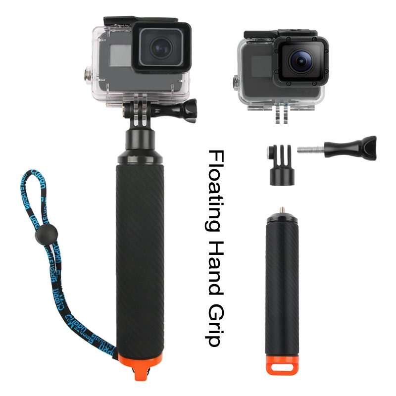Shutter Trigger + Dome Port Lens Transparent Cover + Floating Hand Grip Diving Buoyancy Stick with