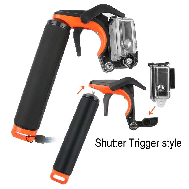 Shutter Trigger + Dome Port Lens Transparent Cover + Floating Hand Grip Diving Buoyancy Stick with