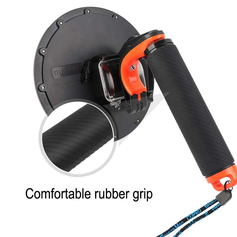 Shutter Trigger + Dome Port Lens Transparent Cover + Floating Hand Grip Diving Buoyancy Stick with