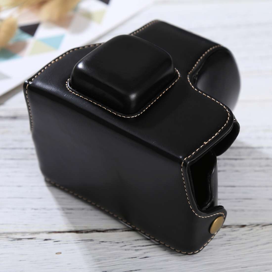 Full Body Camera PU Leather Case Bag with Strap for Olympus EPL7 / EPL8 (Black)