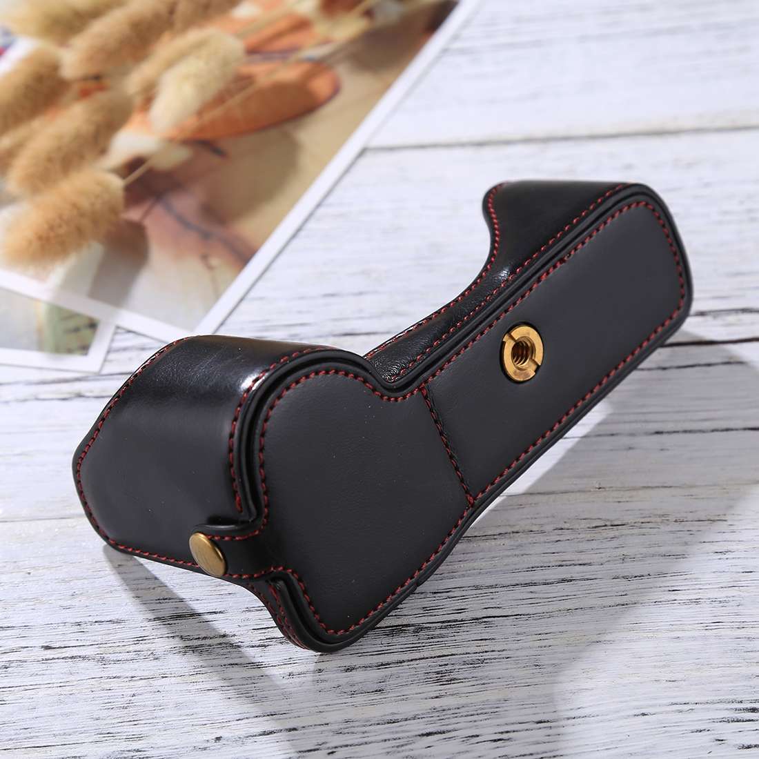 1/4 inch Thread PU Leather Camera Half Case Base for Sony A7S2 / A7R2 / A7K2 / A7 II(Black)