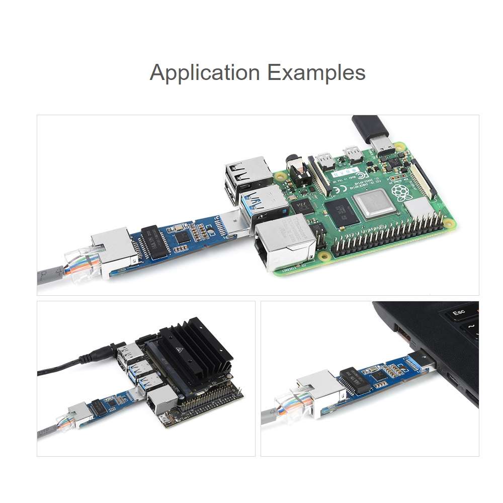 Waveshare USB 3.2 Gen1 to Gigabit Ethernet Converter Module, Driver-Free