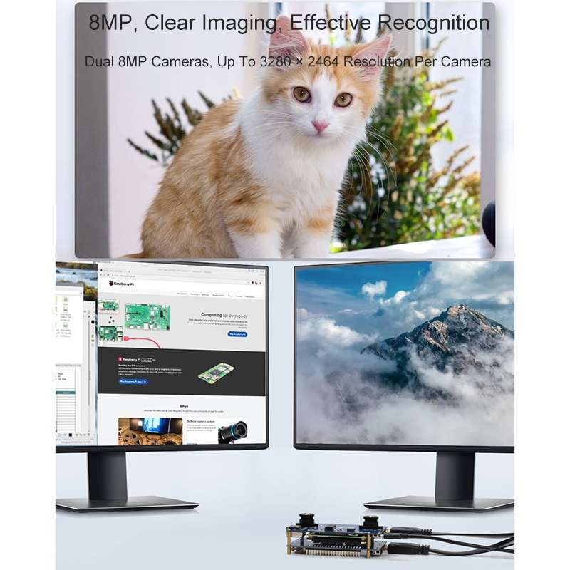 Waveshare Binocular Camera Base Board with Interface Expander for Raspberry Pi Compute Module 4