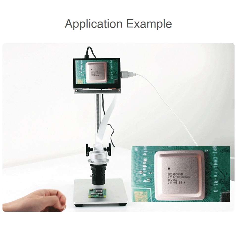 Waveshare 4.3 inch Screen Raspberry Pi Microscope Kit 12MP Camera Module with Bracket, US Plug