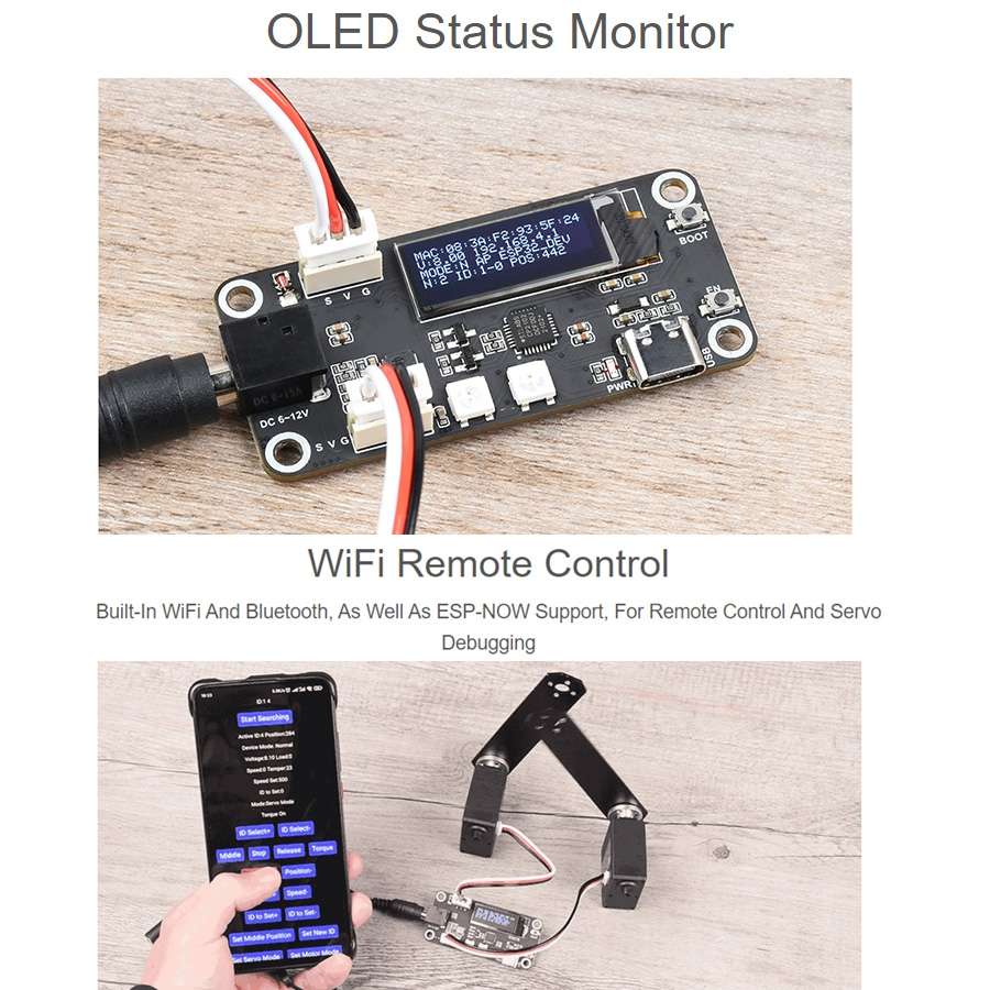 Waveshare ESP32 Servo Driver Expansion Board, Built-In WiFi and BT