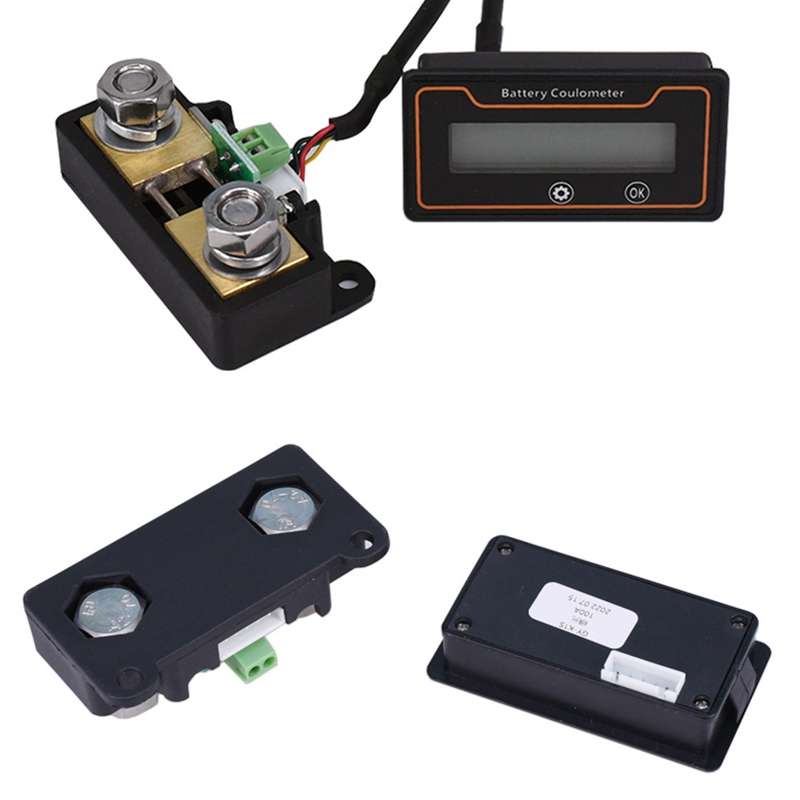 2m 100A 12V 48V Digital Display DC Current Voltmeter Lead-Acid Lithium Battery Charge Meter