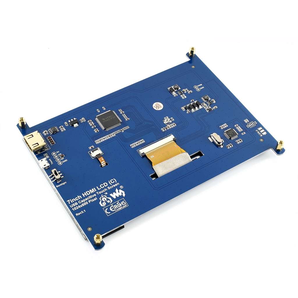 WAVESHARE 7 Inch HDMI LCD (C) 1024600 Touch Screen for Raspberry Pi Supports Various Systems