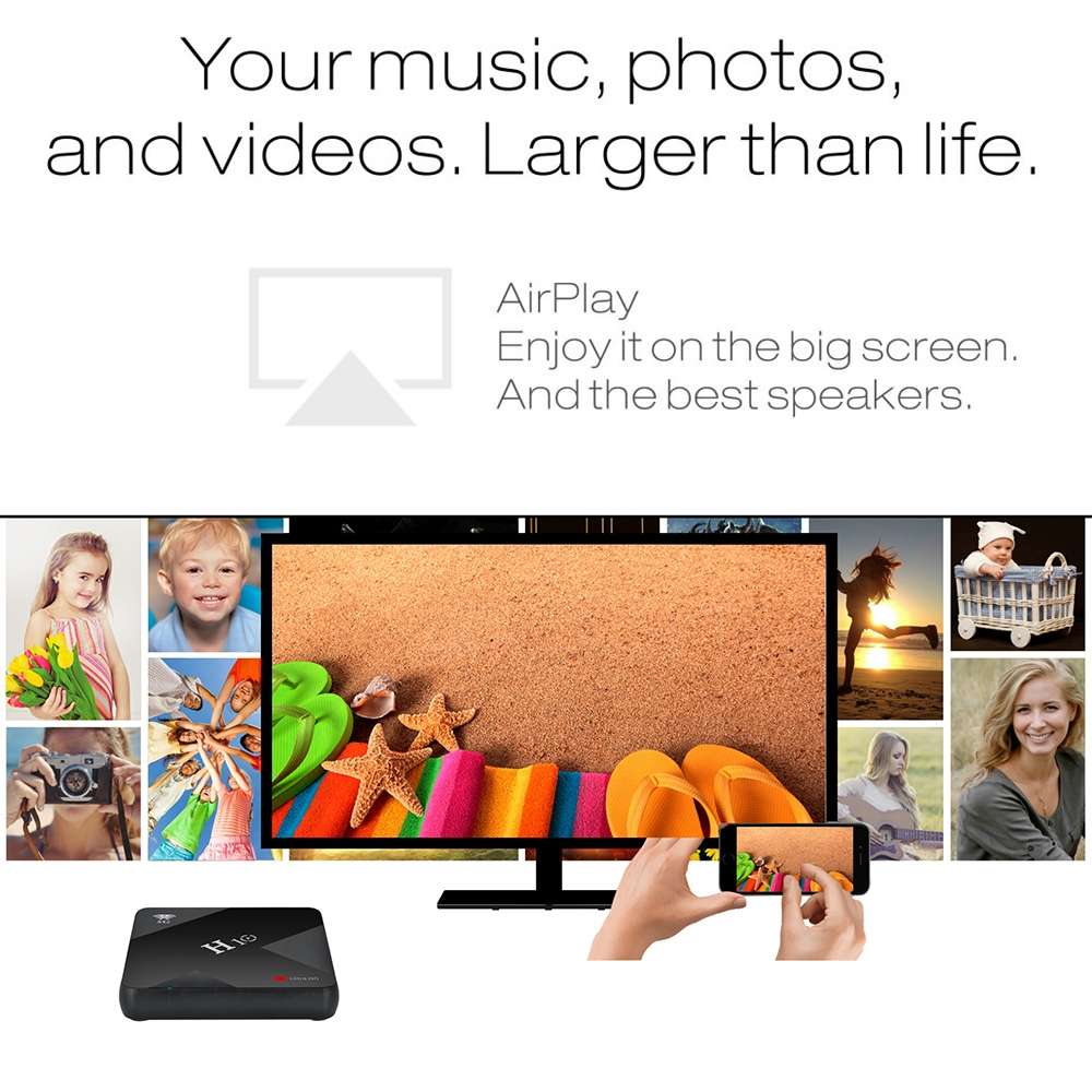 H10 6K HD Smart TV BOX,Android 9.0,Allwinner H6 Quad Core 64-bit ARM Cortex-A53,4GB+32 ... (Black)