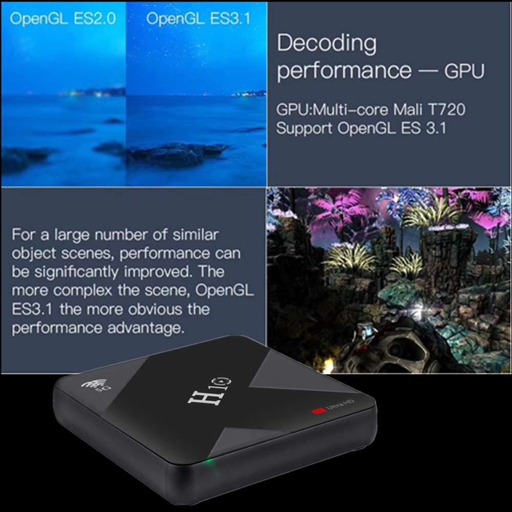 H10 6K HD Smart TV BOX,Android 9.0,Allwinner H6 Quad Core 64-bit ARM Cortex-A53,4GB+32 ... (Black)