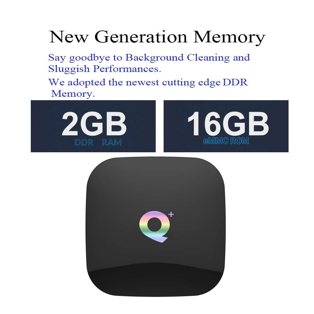Q+ 6K HD Smart TV BOX,Android 8.1,H6 Quad Core Cortex-A53 Up to 2GHz,2GB+16GB, Support ... (Black)