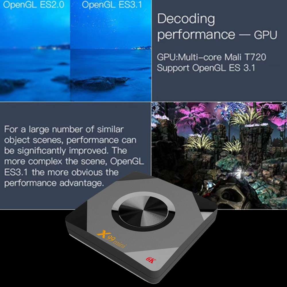 X99 Mini 6K HD Smart TV BOX,Android 9.0,Allwinner H6 Quad Core 64-bit ARM Cortex-A53,4GB+32GB, Sup