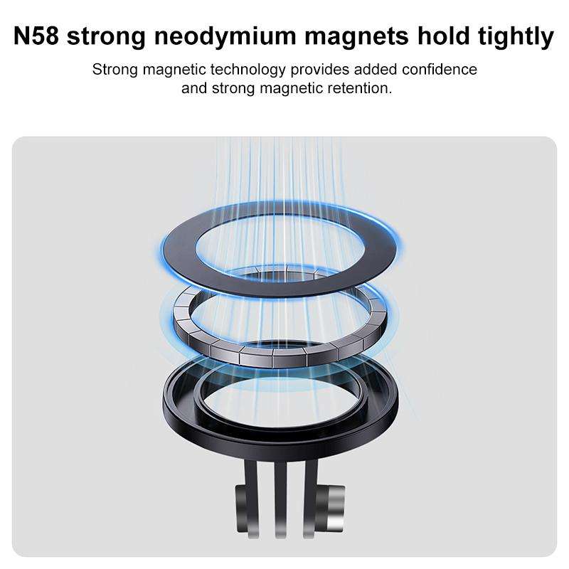 Magnetic Ring Base Mount with 1/4 inch Adapter (Black)