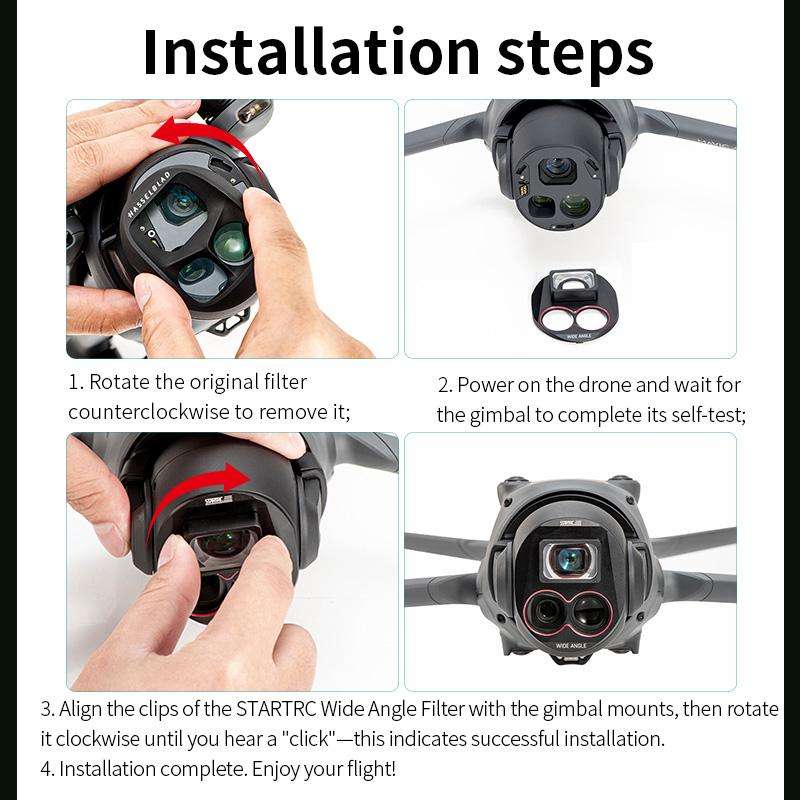 For DJI Mavic 4 Pro STARTRC Drone Wide-Angle Lens Filter (Black)