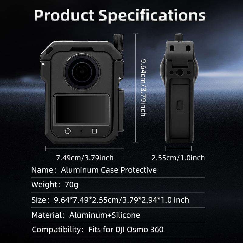 For DJI Osmo 360 YELANGU Metal Protective Cage Expansion Frame with Horizontal Mount Base (Black)