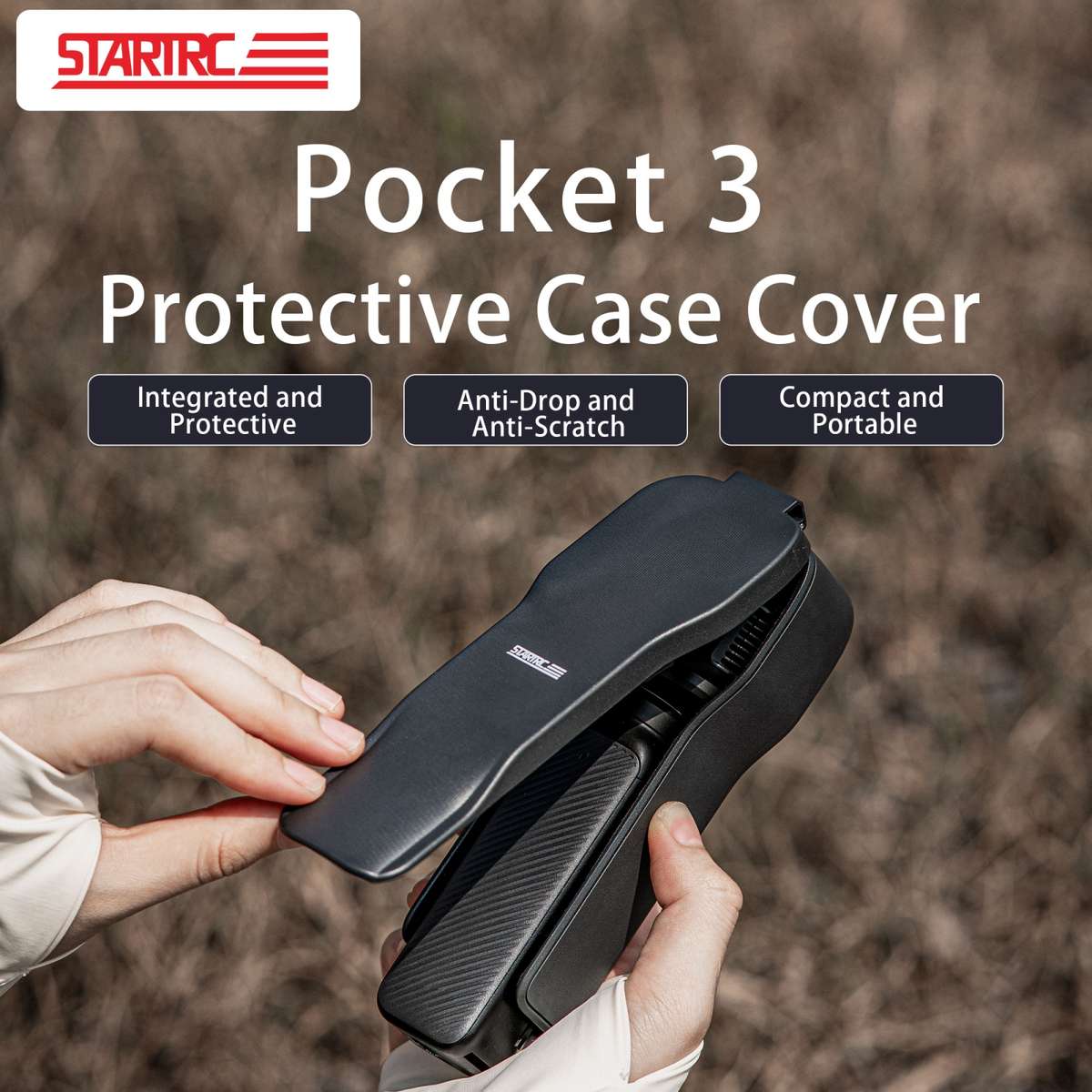 For DJI Osmo Pocket 3 STARTRC Storage Box Protective Case with Lanyard (Black)