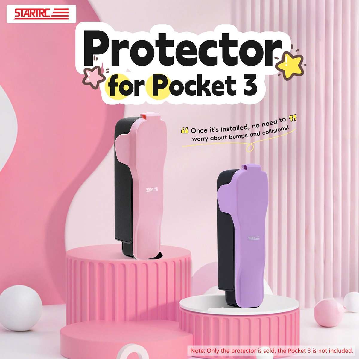 For DJI Osmo Pocket 3 STARTRC Storage Box Protective Case with Lanyard (Pink)