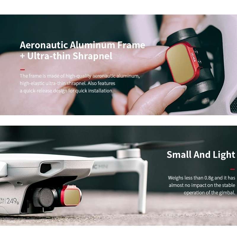 4 PCS PGYTECH P-12A-019 ND8 / 16 / 32 / 64 Dimming Lens Filter Set for DJI Mavic Mini Drone Access