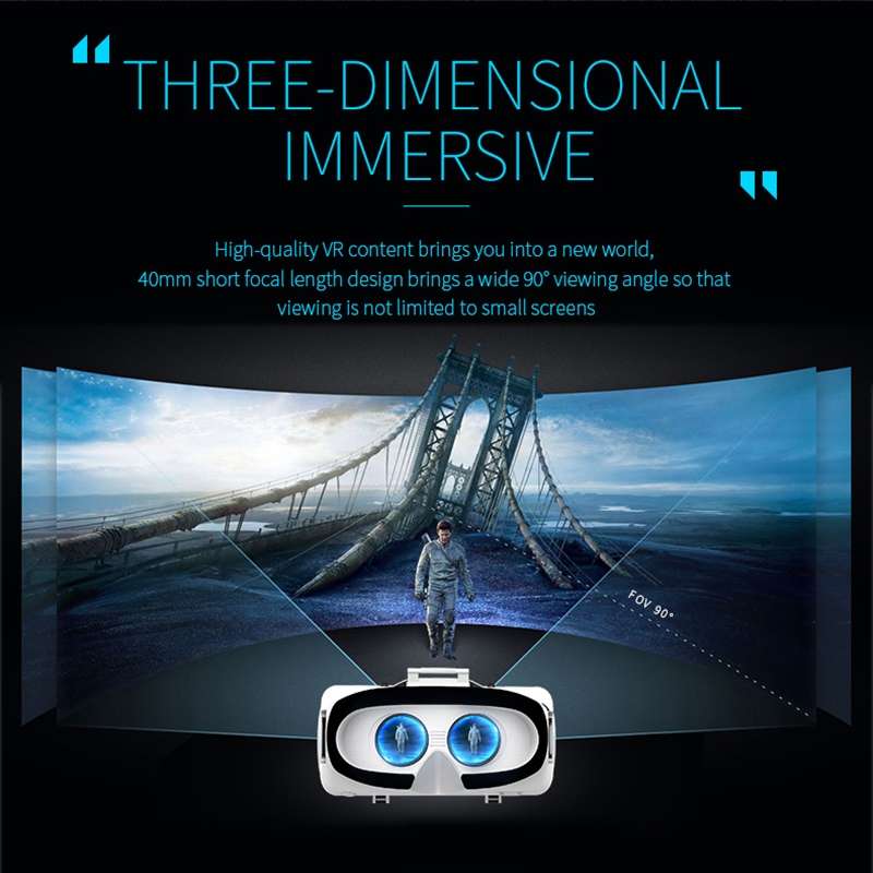 VR SHINECON G06E Virtual Reality 3D Video Glasses Suitable for 4.7 inch - 6.1 inch Sma ... (White)
