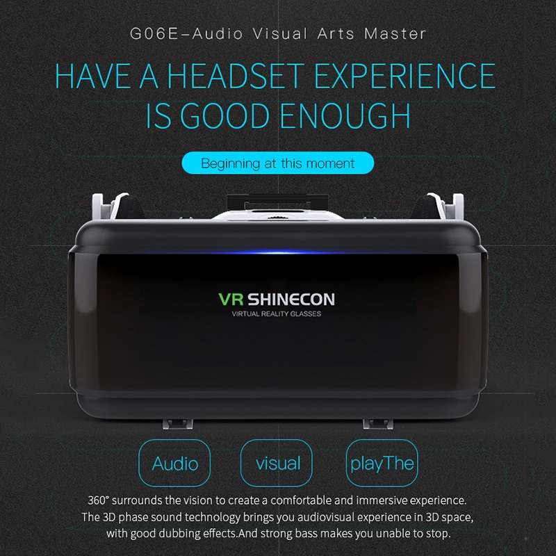 VR SHINECON G06E Virtual Reality 3D Video Glasses Suitable for 4.7 inch - 6.1 inch Sma ... (White)