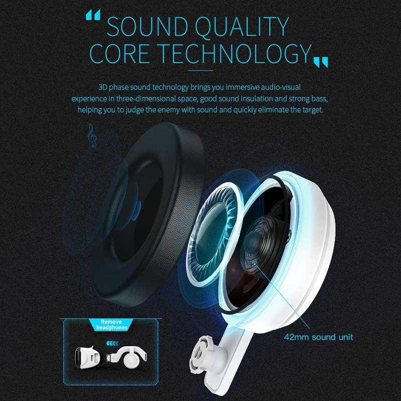 VR SHINECON G06E Virtual Reality 3D Video Glasses Suitable for 4.7 inch - 6.1 inch Sma ... (White)