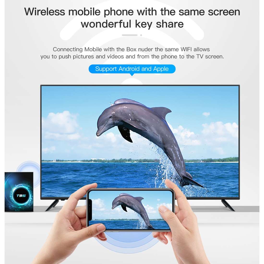 T95 6K UHD Smart TV Box with Remote Controller, Android 10.0, H616 Quad-Core Cortex-A53, 4GB + 64G