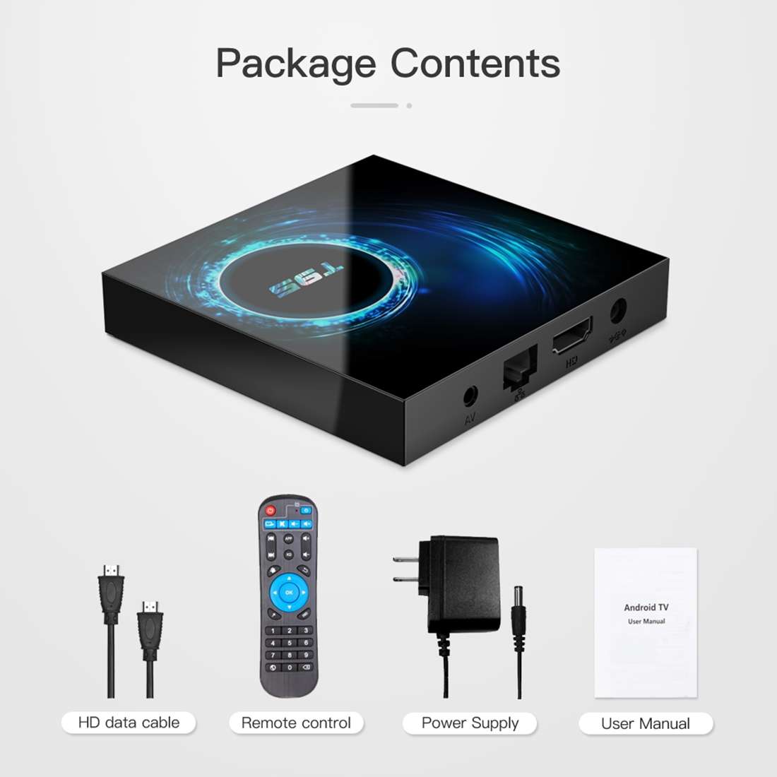 T95 6K UHD Smart TV Box with Remote Controller, Android 10.0, H616 Quad-Core Cortex-A53, 4GB + 64G