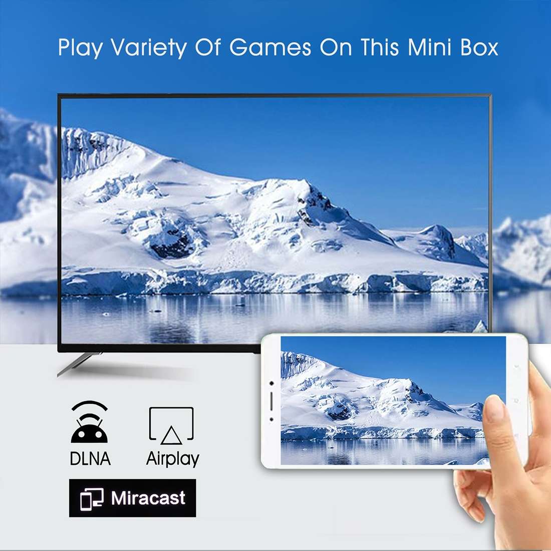 H96 MINI H8 4K UHD Smart TV Box with Remote Controller, Android 9.0 RK3228A Quad-core Cortex-A7, 1