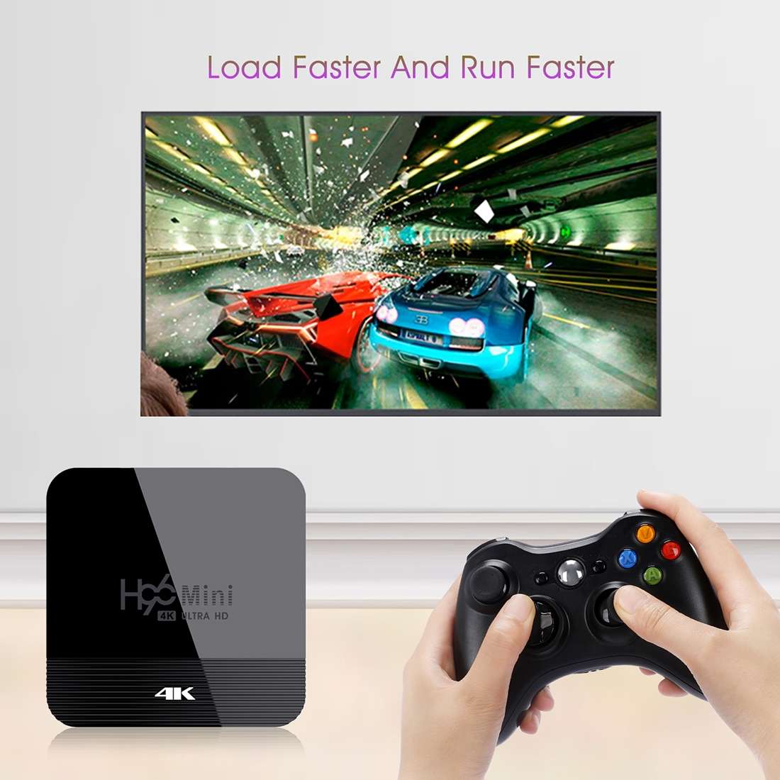H96 MINI H8 4K UHD Smart TV Box with Remote Controller, Android 9.0 RK3228A Quad-core Cortex-A7, 1