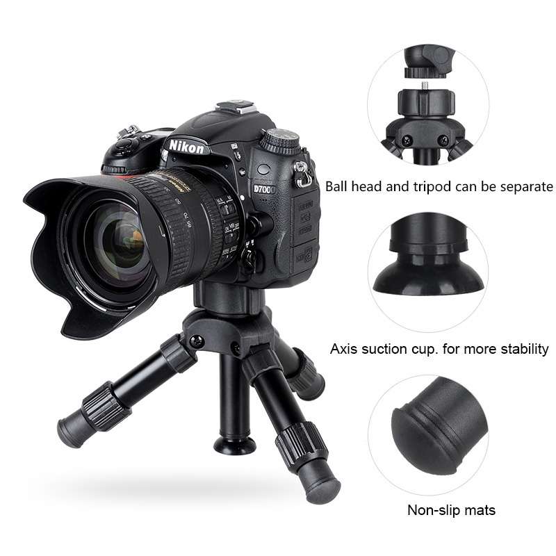 BEXIN MS02 Small Lightweight Tabletop Camera Tripod for Phone Dslr Camera