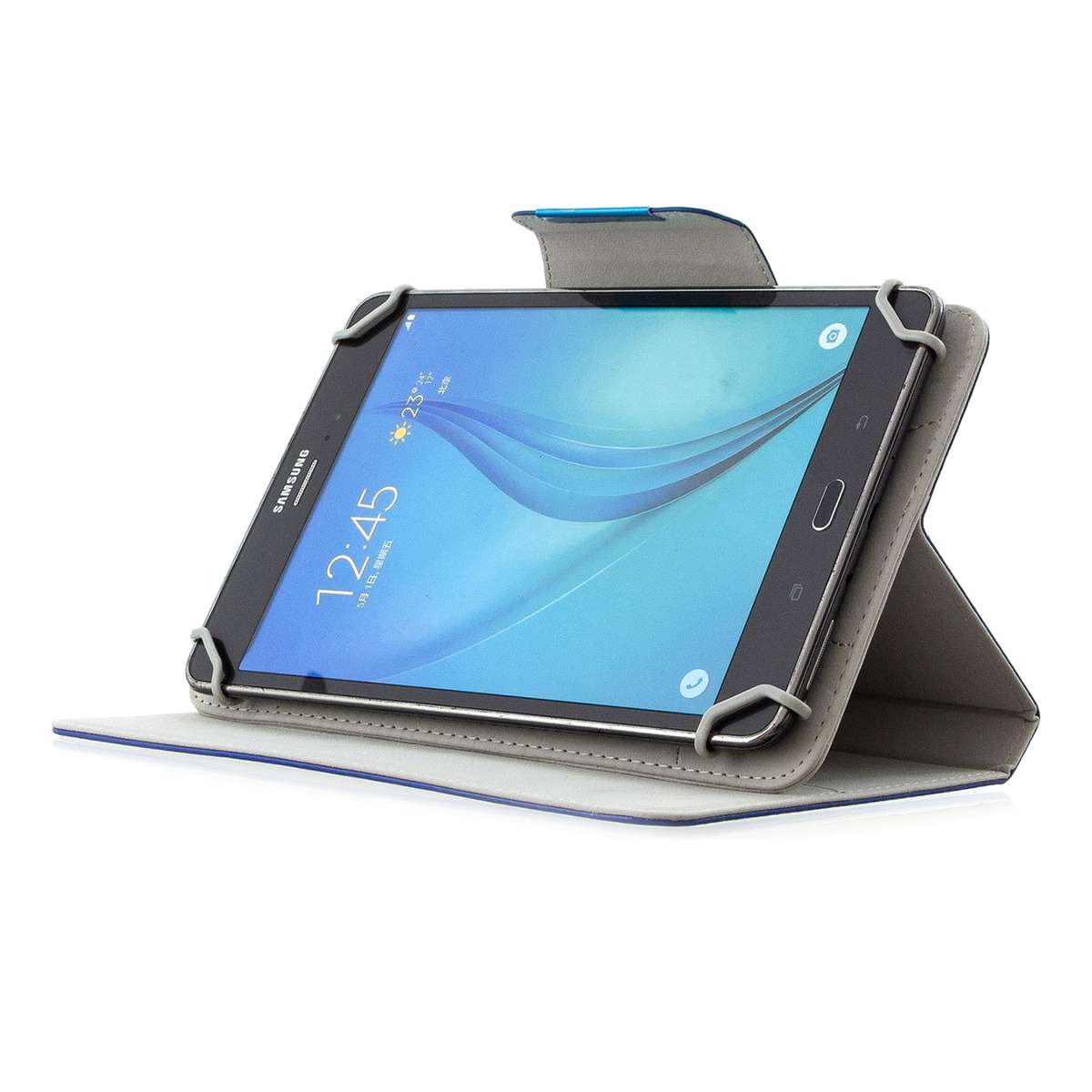 For 8 inch Universal Solid Color Horizontal Flip Leather Case with Card Slots & Ho ... (Dark Blue)