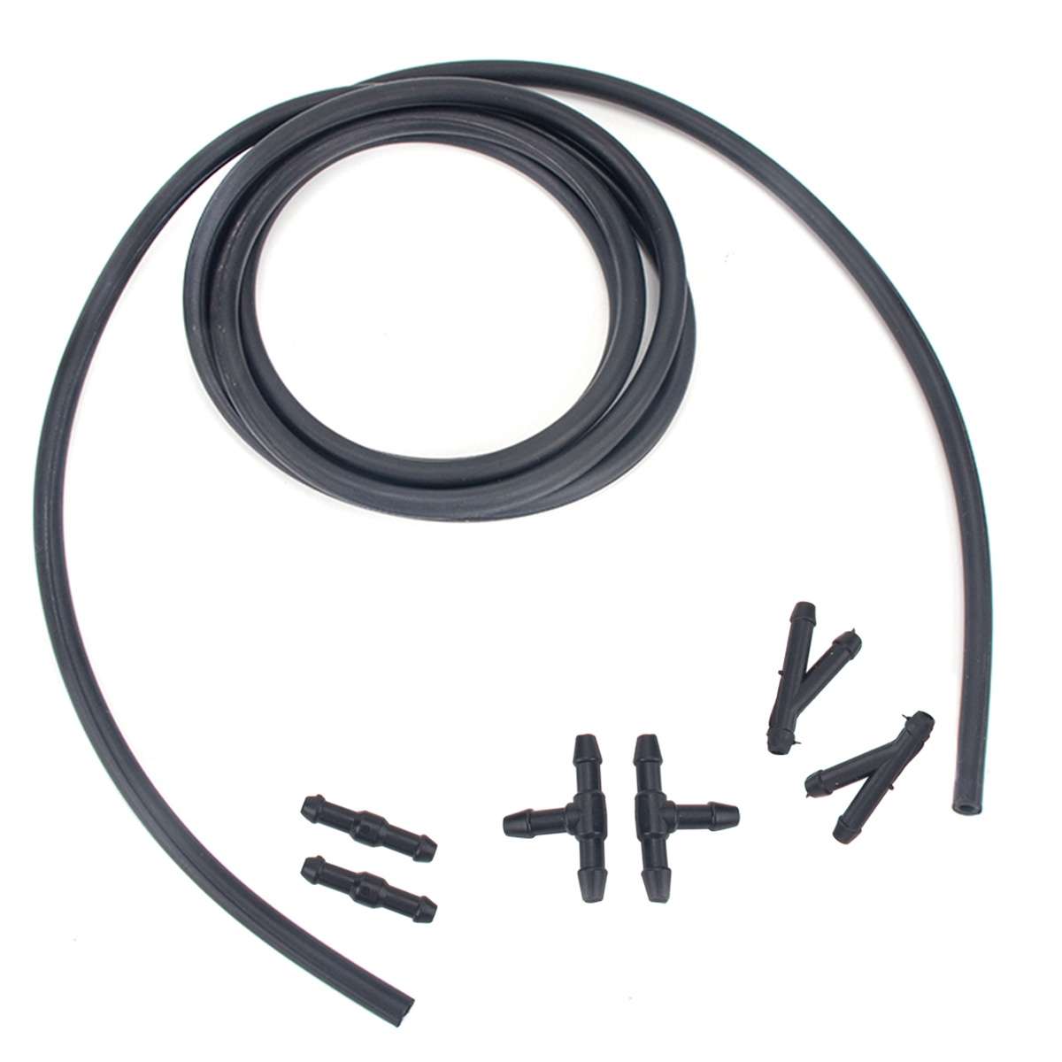 2 PCS Front Windshield Washer Wiper Jet Water Spray Nozzle + Hose Connector Set 94556605 for Chevrol