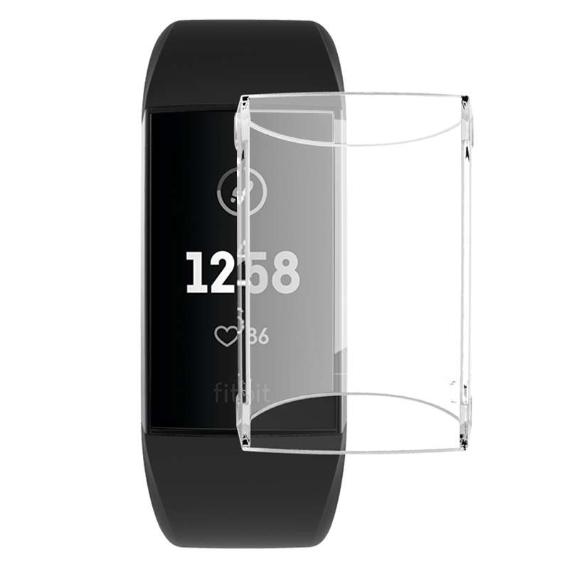 For Fitbit Charge 3 / 4 Full Coverage Plating TPU Watch Case(Silver)