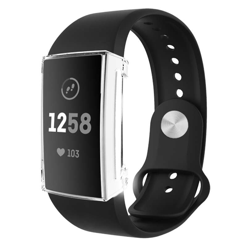 For Fitbit Charge 3 / 4 Full Coverage Plating TPU Watch Case(Silver)