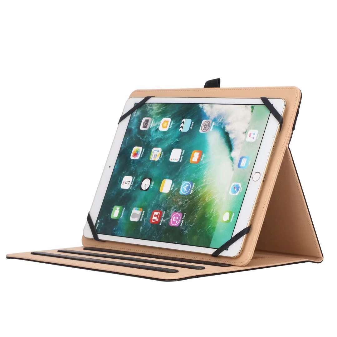 For 8-10.5 inch Tablet Universal Business Retro PU Horizontal Flip Leather Case with H ... (Black)