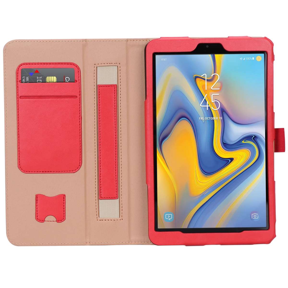 For Samsung Galaxy Tab A 8.0 (2018) T387 Business Retro PU Horizontal Flip Leather Case ... (Red)