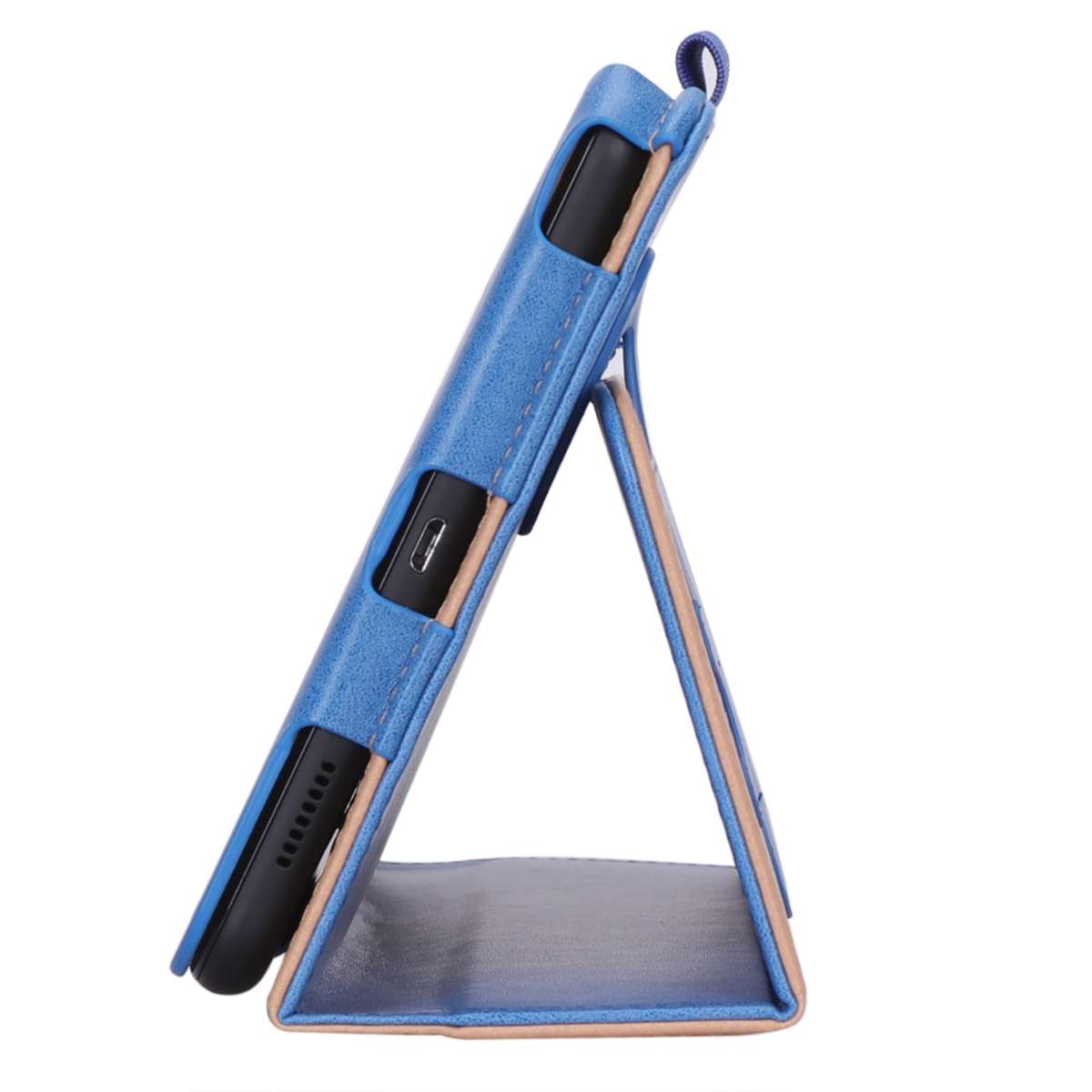 For Samsung Galaxy Tab A 8.0 (2018) T387 Business Retro PU Horizontal Flip Leather Case ... (Blue)